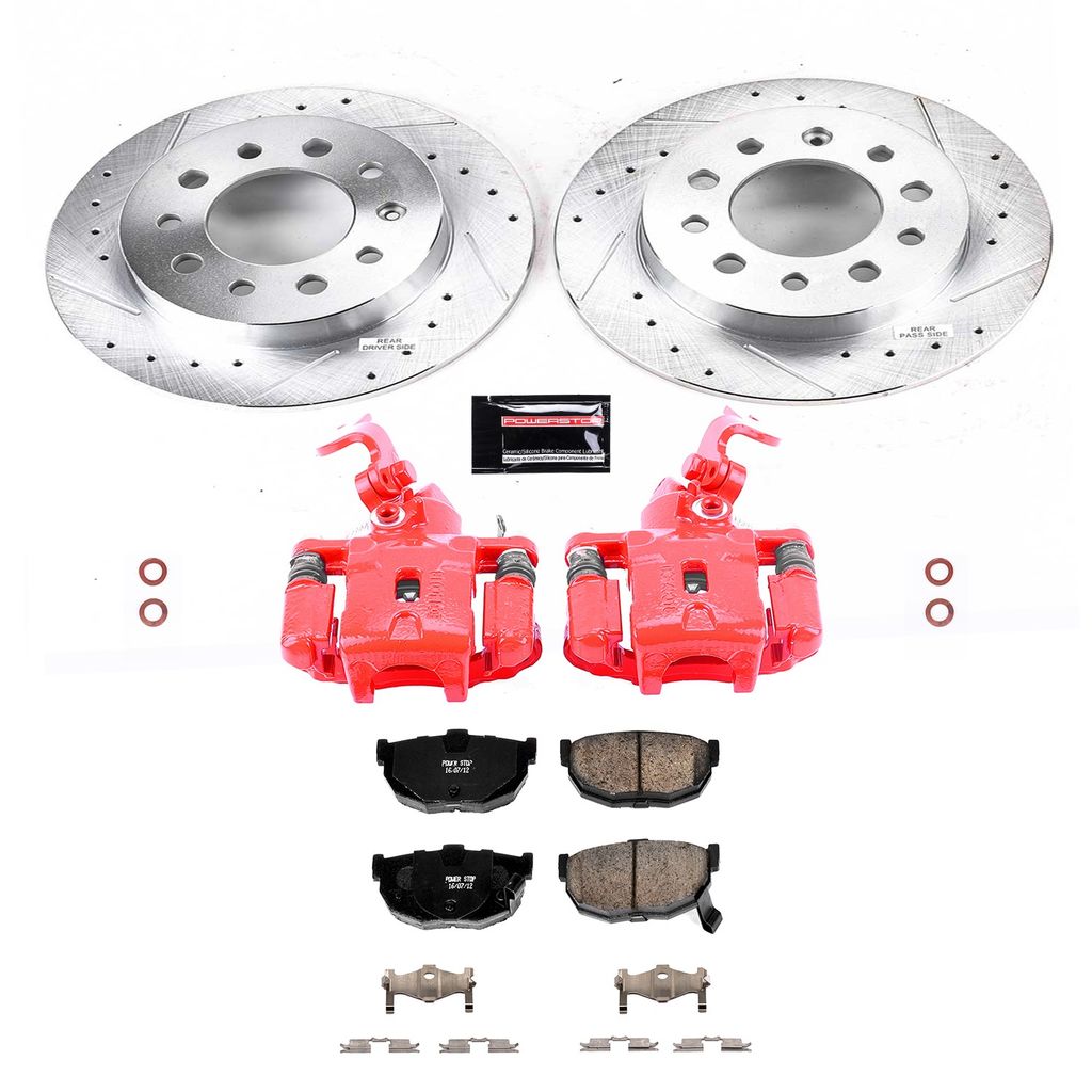 PowerStop KC170 - Z23 Drilled and Slotted Brake Pad, Rotor, and Caliper Kit