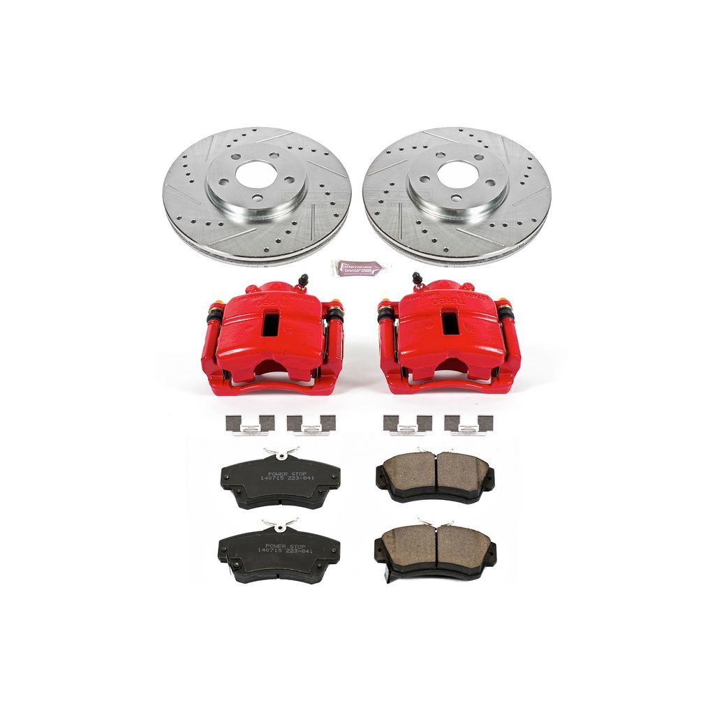 PowerStop KC1704 - Z23 Drilled and Slotted Brake Pad, Rotor, and Caliper Kit