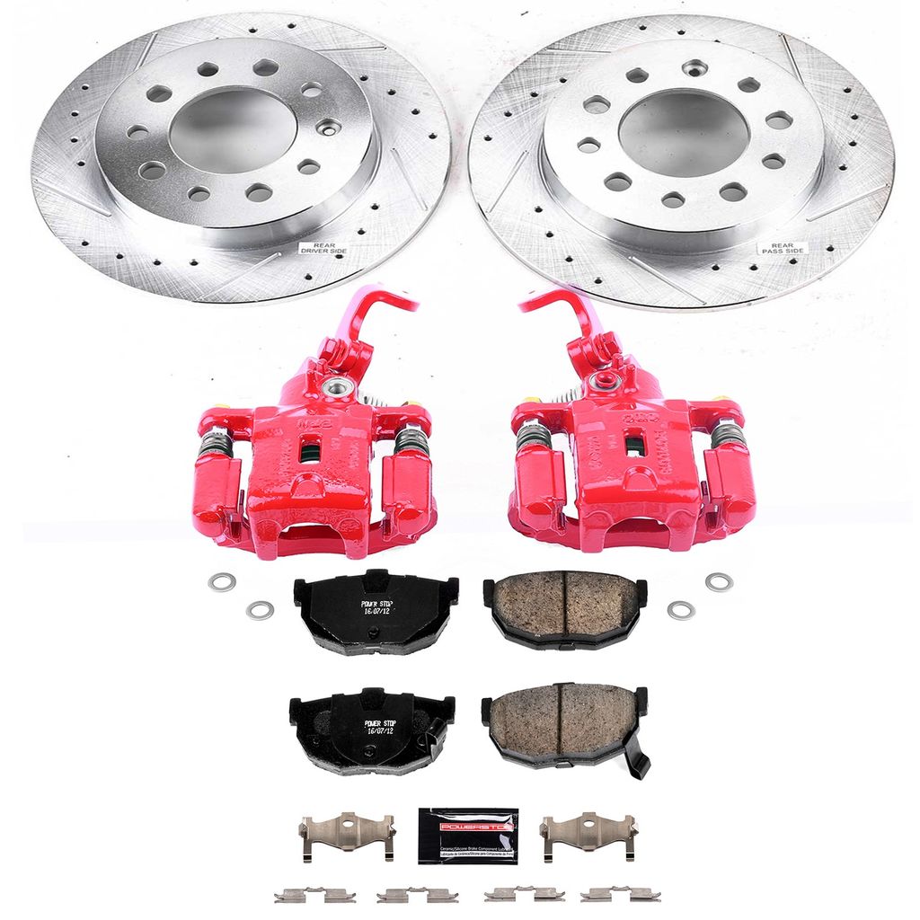 Z23 Drilled and Slotted Brake Pad, Rotor, and Caliper Kit