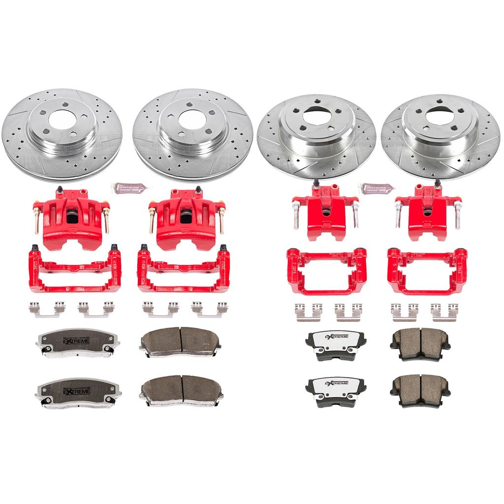 PowerStop KC1715-26 - Z26 Drilled and Slotted Brake Pad, Rotor, and Caliper Kit