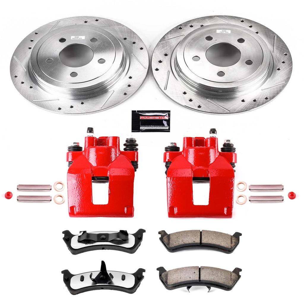 Z36 Drilled and Slotted Truck and Tow Brake Pad, Rotor, and Caliper Kit