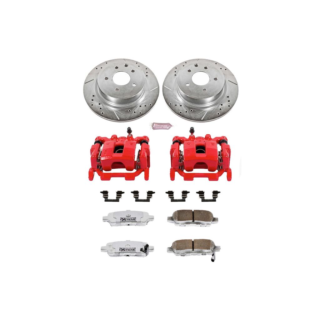 PowerStop KC179C-26 - Z26 Drilled and Slotted Brake Pad, Rotor, and Caliper Kit