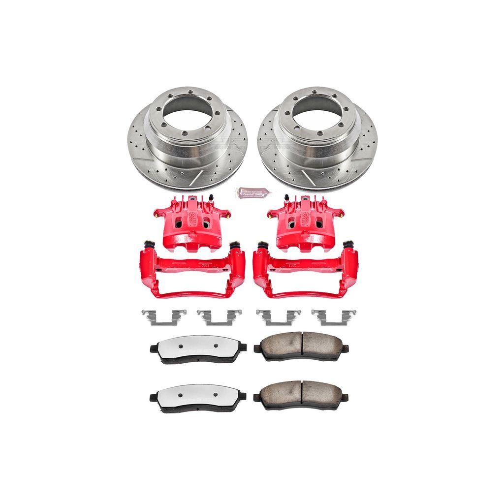 Z36 Drilled and Slotted Truck and Tow Brake Pad, Rotor, and Caliper Kit