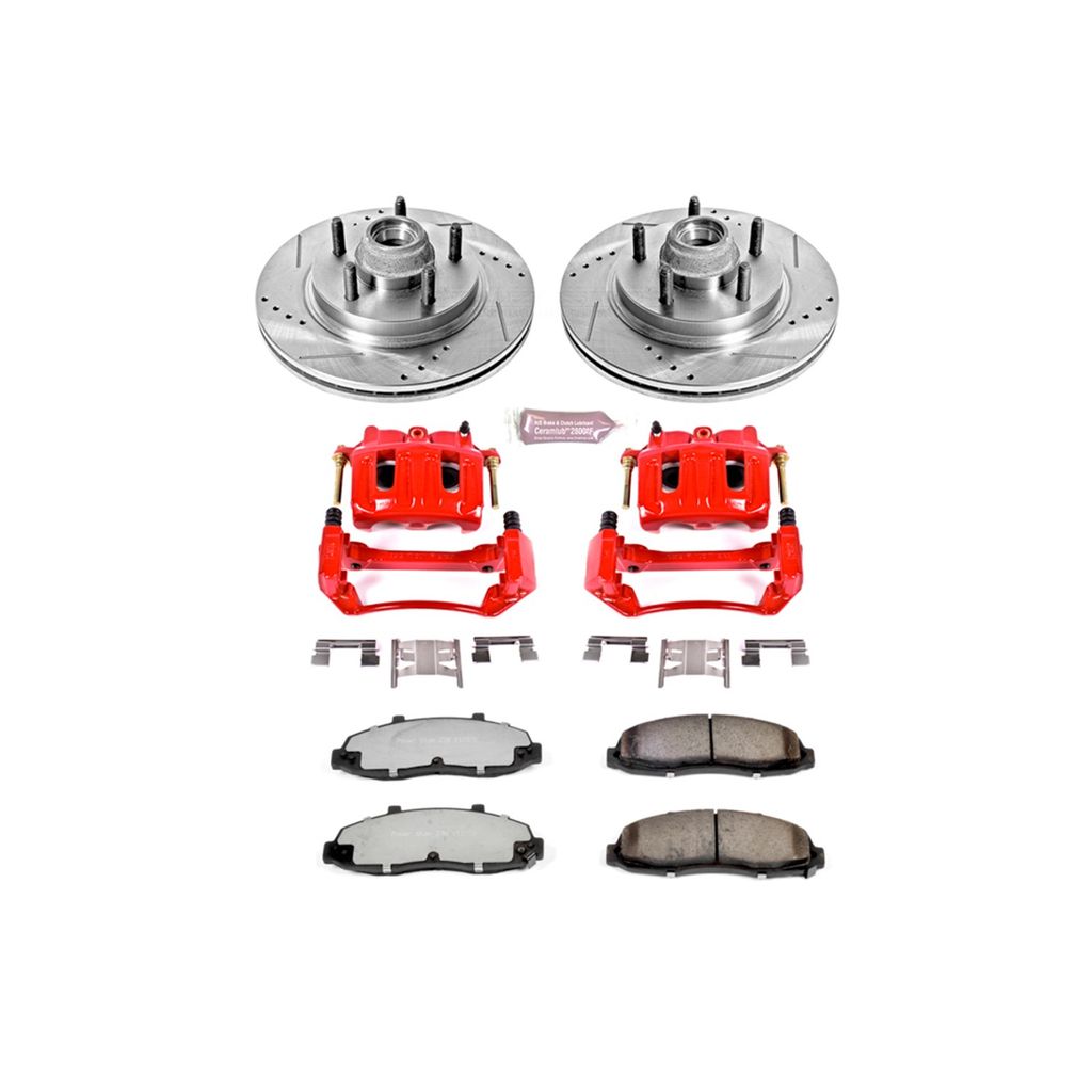 PowerStop KC1914A-36 - Z36 Drilled and Slotted Truck and Tow Brake Pad, Rotor, and Caliper Kit