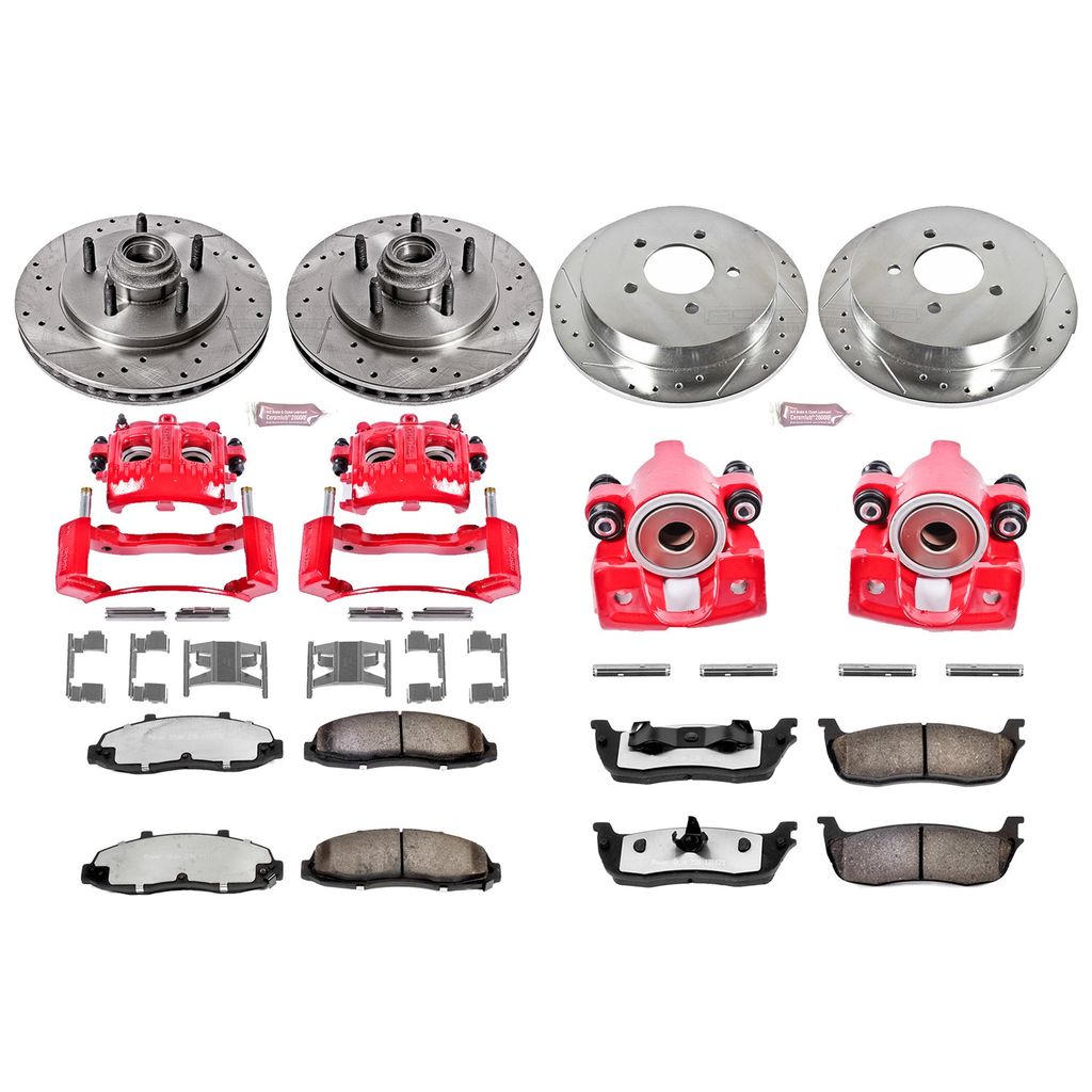 PowerStop KC1919-36 - Z36 Drilled and Slotted Truck and Tow Brake Pad, Rotor, and Caliper Kit