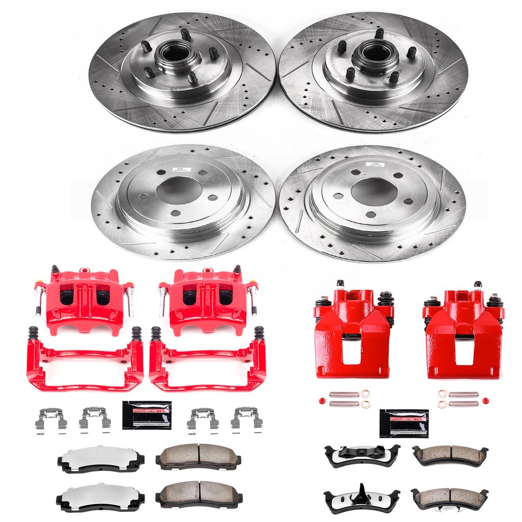 PowerStop KC1921-36 - Z36 Drilled and Slotted Truck and Tow Brake Pad, Rotor, and Caliper Kit