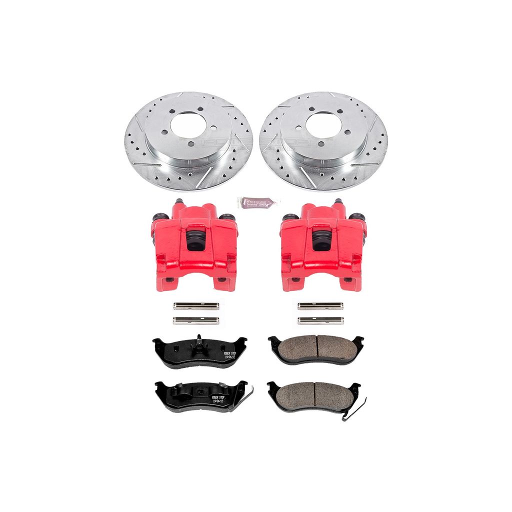 Z23 Drilled and Slotted Brake Pad, Rotor, and Caliper Kit