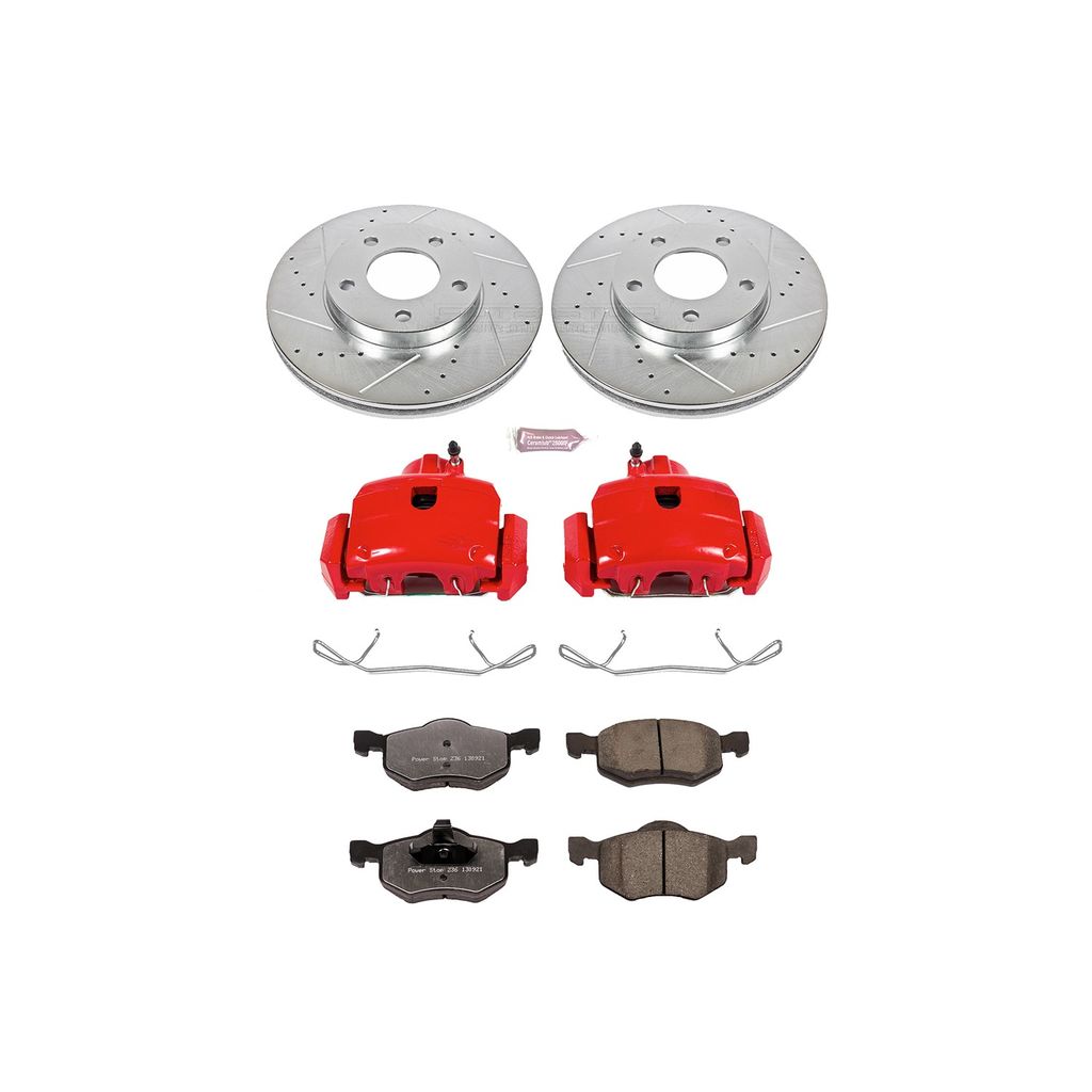 PowerStop KC1930-36 - Z36 Drilled and Slotted Truck and Tow Brake Pad, Rotor, and Caliper Kit