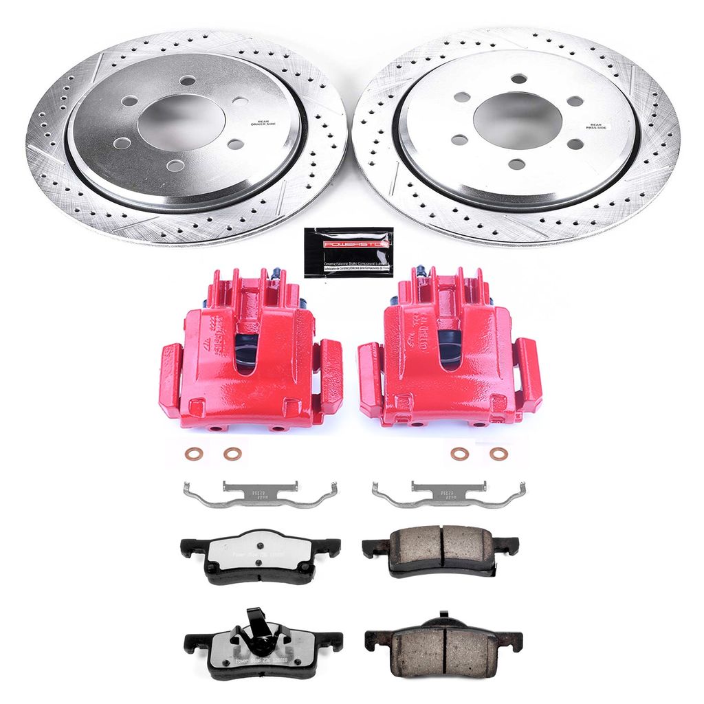 Z36 Drilled and Slotted Truck and Tow Brake Pad, Rotor, and Caliper Kit
