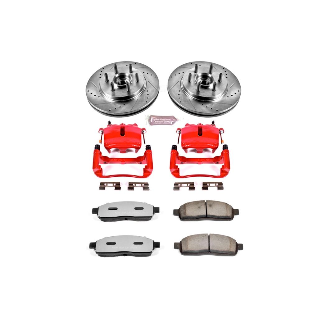PowerStop KC1939A-36 - Z36 Drilled and Slotted Truck and Tow Brake Pad, Rotor, and Caliper Kit