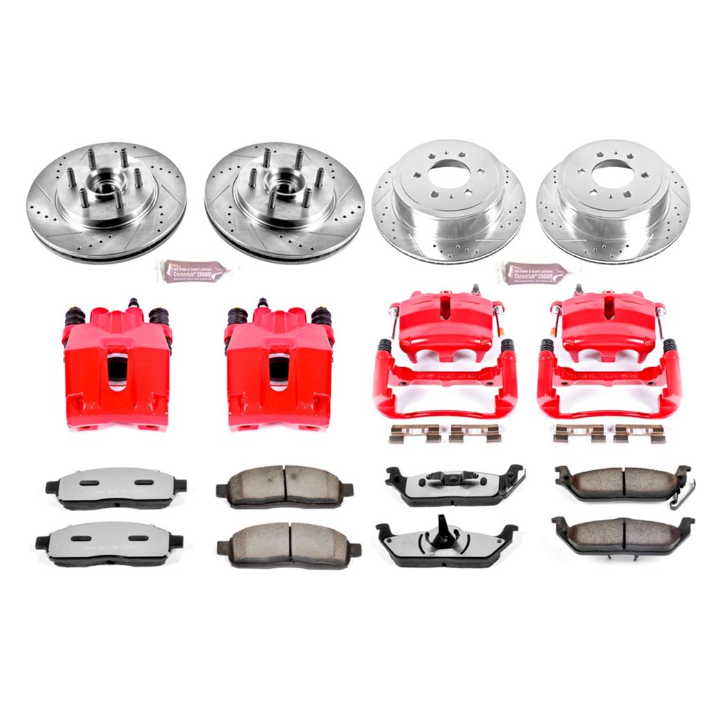 PowerStop KC1940-36 - Z36 Drilled and Slotted Truck and Tow Brake Pad, Rotor, and Caliper Kit