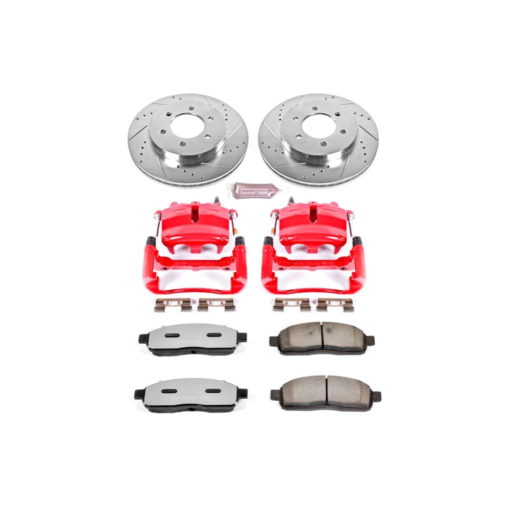 PowerStop KC1943-36 - Z36 Drilled and Slotted Truck and Tow Brake Pad, Rotor, and Caliper Kit