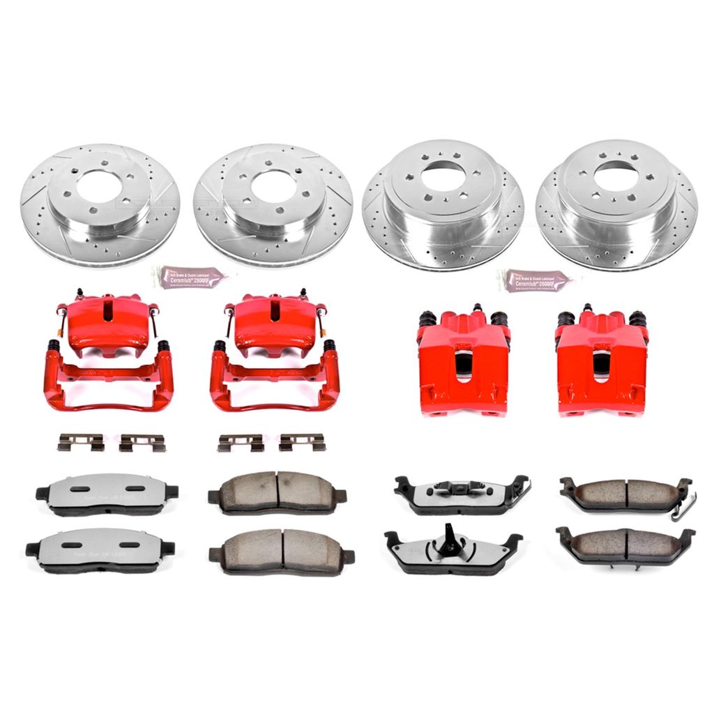 PowerStop KC1944A-36 - Z36 Drilled and Slotted Truck and Tow Brake Pad, Rotor, and Caliper Kit