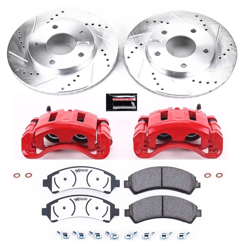 PowerStop KC2004-36 - Z36 Drilled and Slotted Truck and Tow Brake Pad, Rotor, and Caliper Kit