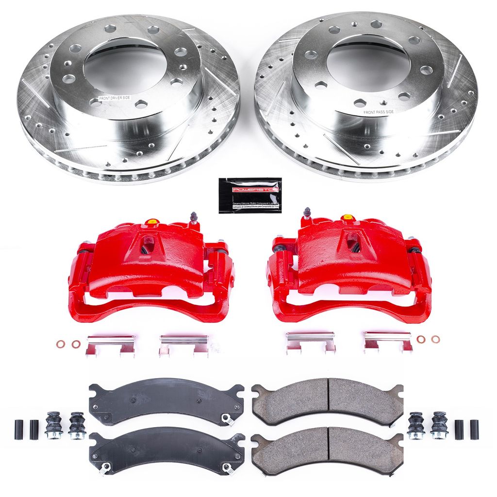 PowerStop KC2071A - Z23 Drilled and Slotted Brake Pad, Rotor, and Caliper Kit