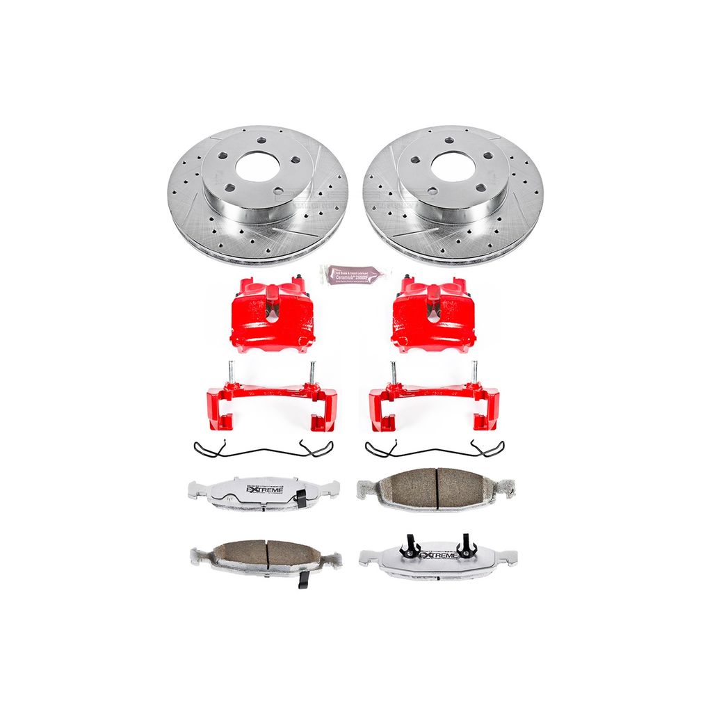 Z26 Drilled and Slotted Brake Pad, Rotor, and Caliper Kit