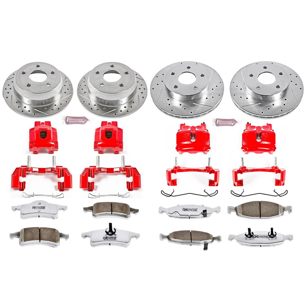 PowerStop KC2148-26 - Z26 Drilled and Slotted Brake Pad, Rotor, and Caliper Kit