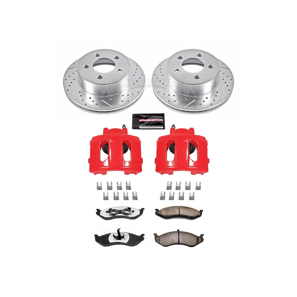 PowerStop KC2152-36 - Z36 Drilled and Slotted Truck and Tow Brake Pad, Rotor, and Caliper Kit