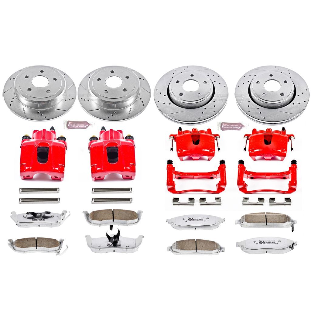 PowerStop KC2220-26 - Z26 Drilled and Slotted Brake Pad, Rotor, and Caliper Kit