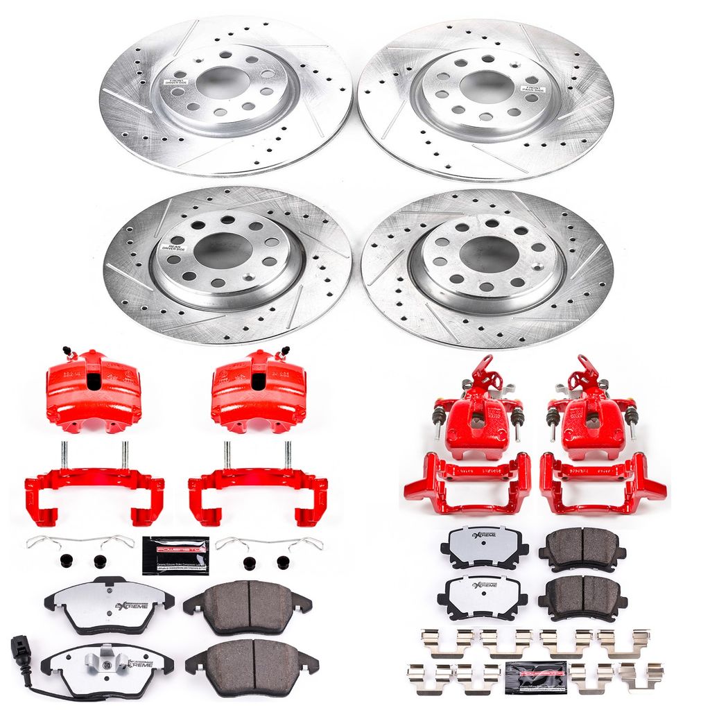 PowerStop KC2260B-26 - Z26 Drilled and Slotted Brake Pad, Rotor, and Caliper Kit