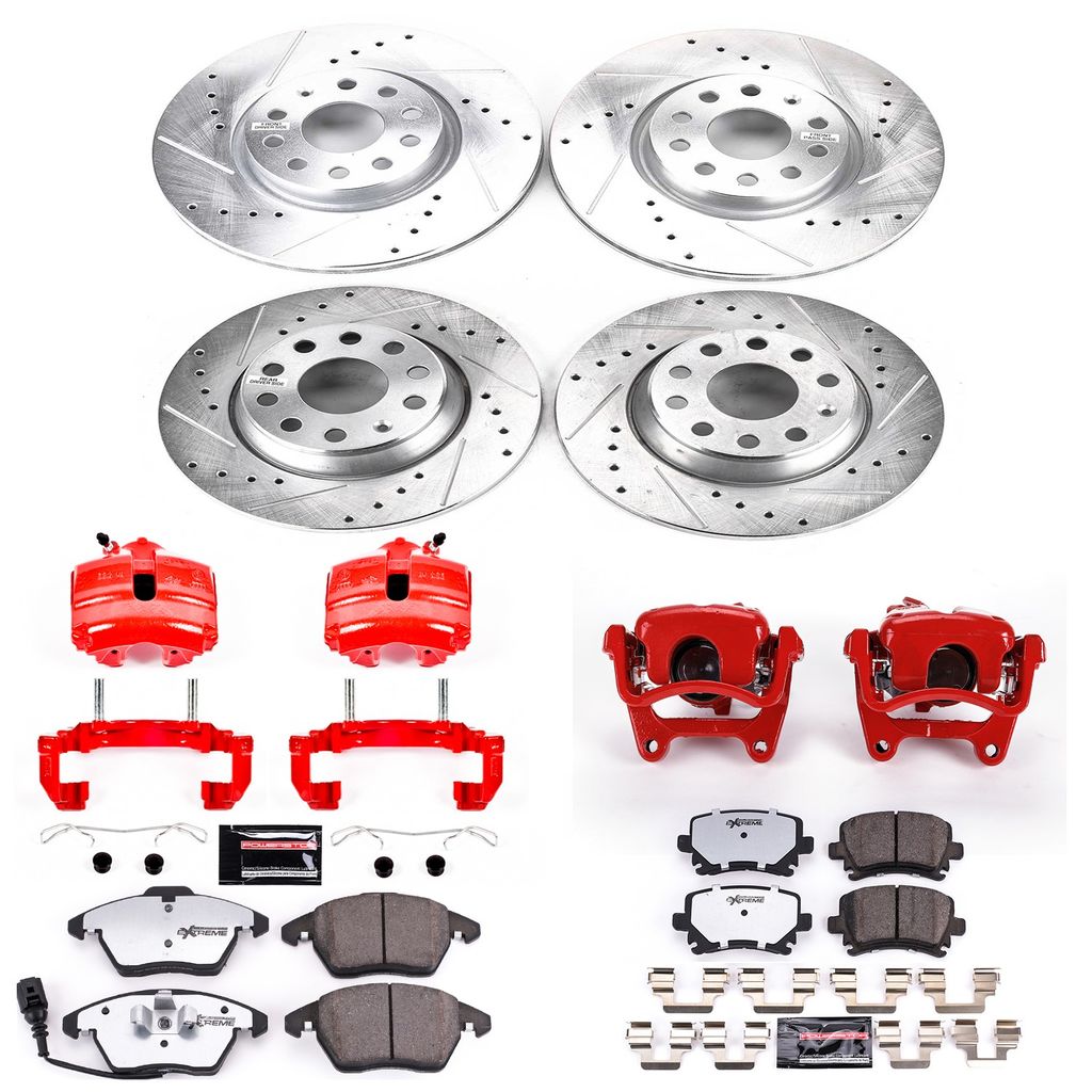 PowerStop KC2260D-26 - Z26 Drilled and Slotted Brake Pad, Rotor, and Caliper Kit