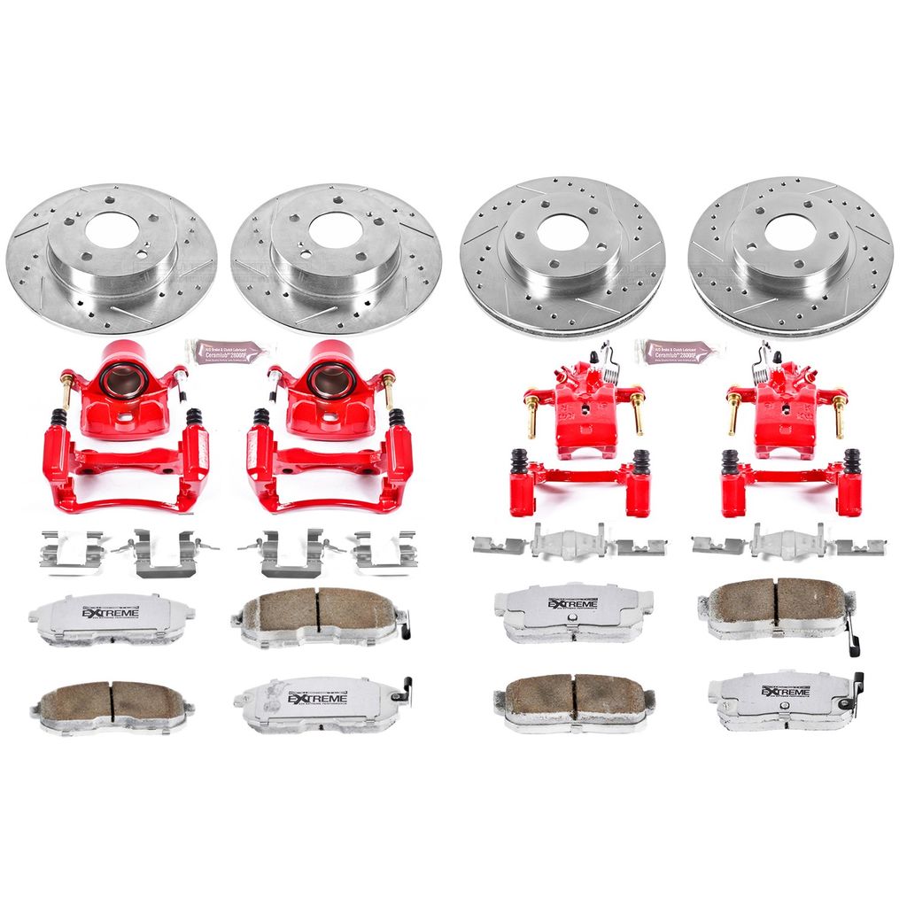 PowerStop KC2281-26 - Z26 Drilled and Slotted Brake Pad, Rotor, and Caliper Kit