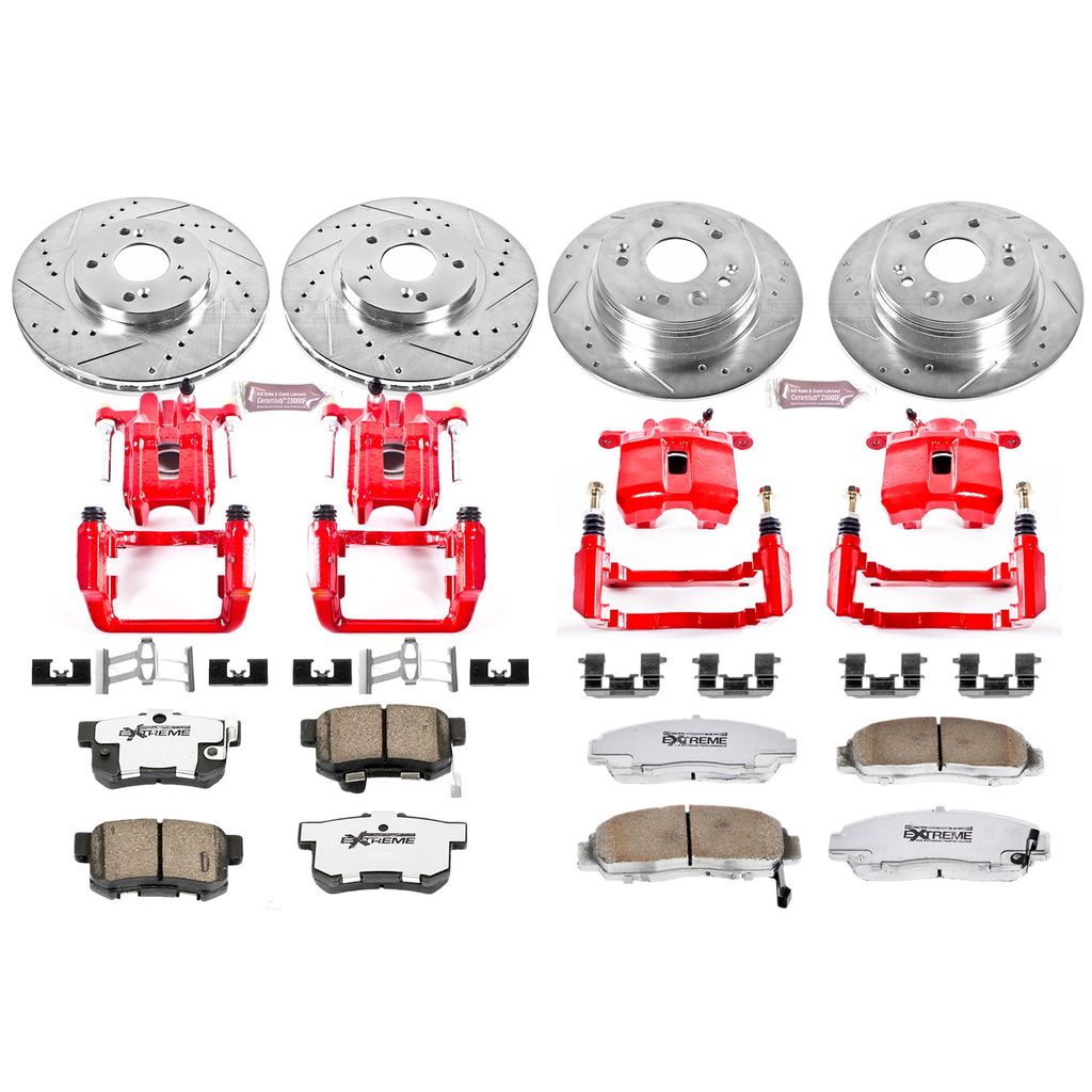 PowerStop KC2295-26 - Z26 Drilled and Slotted Brake Pad, Rotor, and Caliper Kit