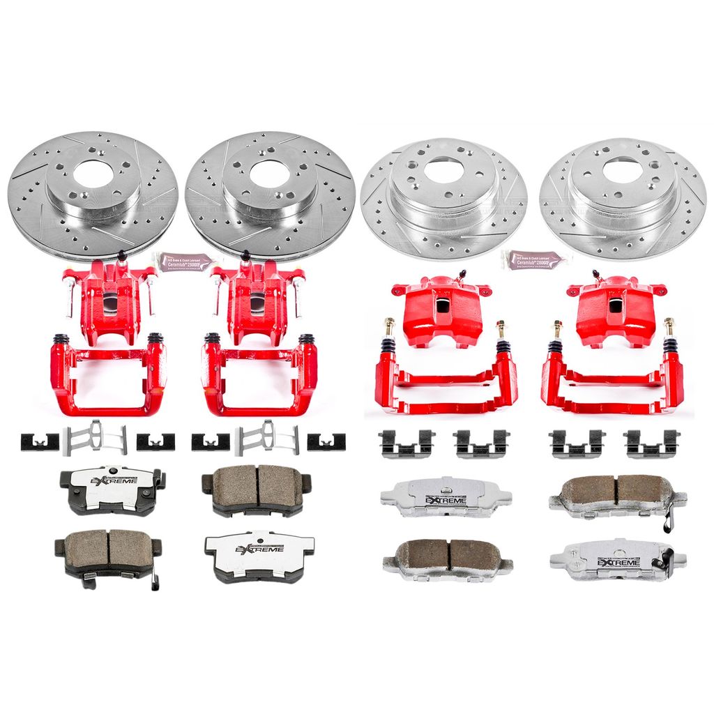 PowerStop KC2298-26 - Z26 Drilled and Slotted Brake Pad, Rotor, and Caliper Kit