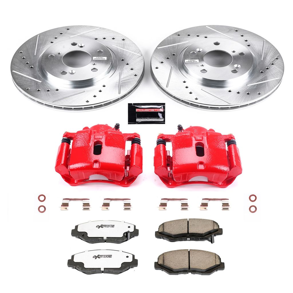 PowerStop KC2302-26 - Z26 Drilled and Slotted Brake Pad, Rotor, and Caliper Kit