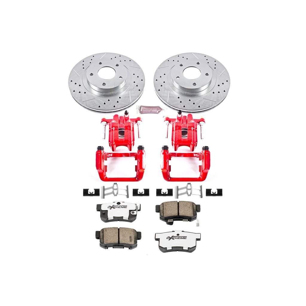 PowerStop KC2308-26 - Z26 Drilled and Slotted Brake Pad, Rotor, and Caliper Kit