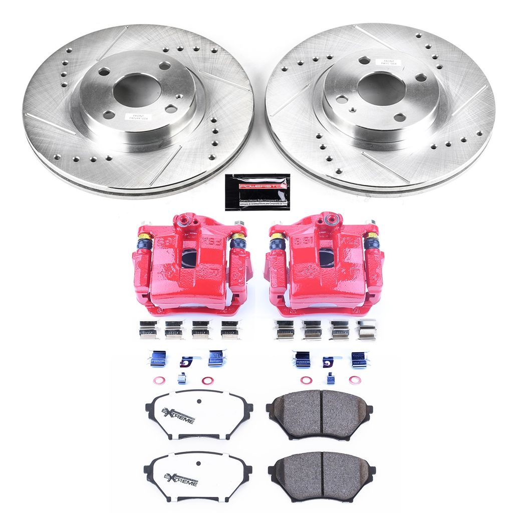 PowerStop KC2353-26 - Z26 Drilled and Slotted Brake Pad, Rotor, and Caliper Kit