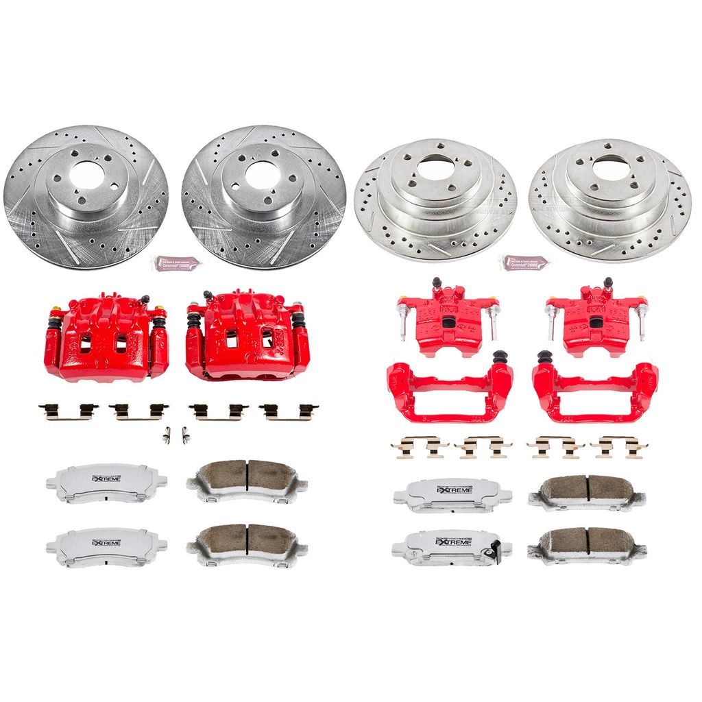 PowerStop KC2371-26 - Z26 Drilled and Slotted Brake Pad, Rotor, and Caliper Kit