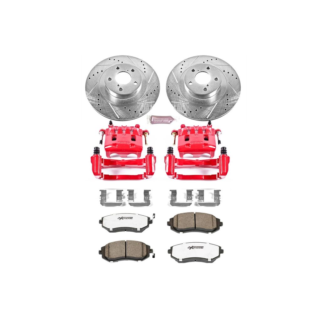 PowerStop KC2373-26 - Z26 Drilled and Slotted Brake Pad, Rotor, and Caliper Kit
