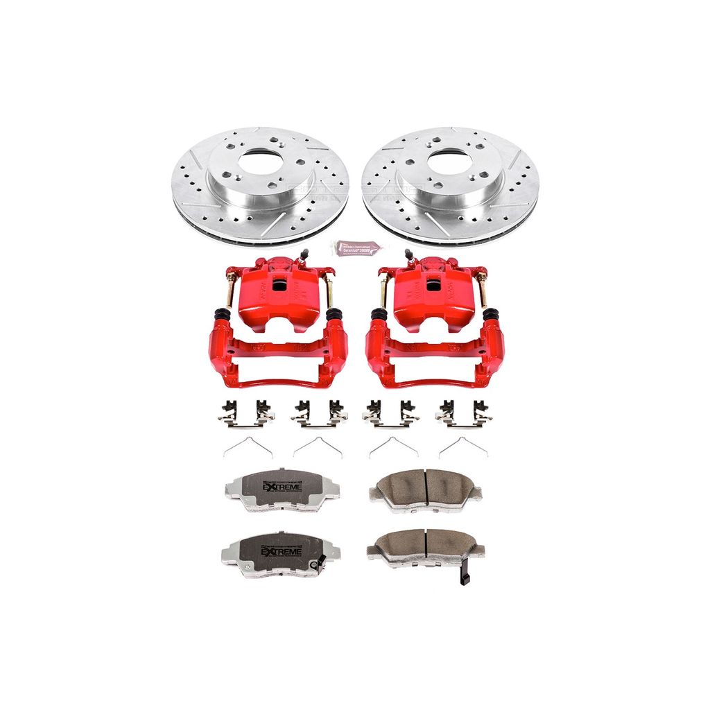 PowerStop KC2389-26 - Z26 Drilled and Slotted Brake Pad, Rotor, and Caliper Kit