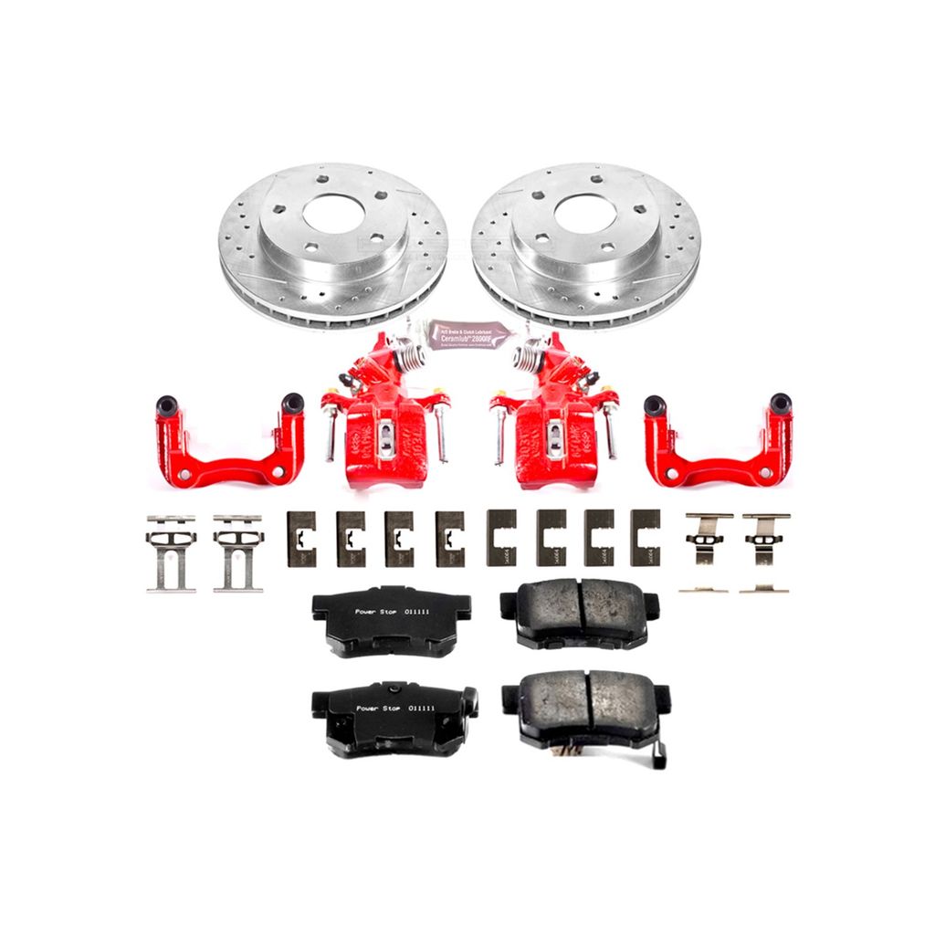 Z23 Drilled and Slotted Brake Pad, Rotor, and Caliper Kit