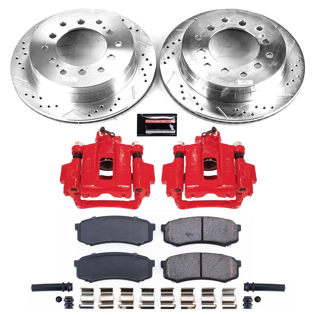 Z23 Drilled and Slotted Brake Pad, Rotor, and Caliper Kit