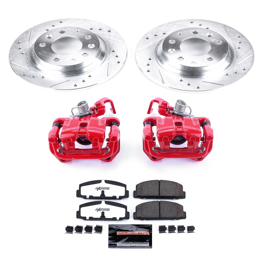 PowerStop KC2452-26 - Z26 Drilled and Slotted Brake Pad, Rotor, and Caliper Kit