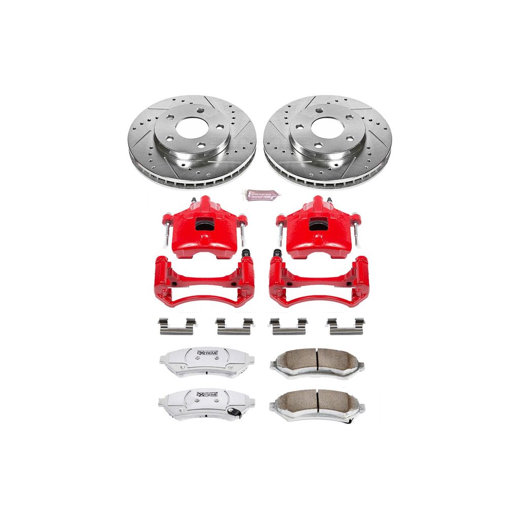 PowerStop KC2553-26 - Z26 Drilled and Slotted Brake Pad, Rotor, and Caliper Kit