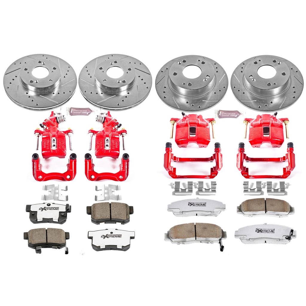 PowerStop KC2557-26 - Z26 Drilled and Slotted Brake Pad, Rotor, and Caliper Kit