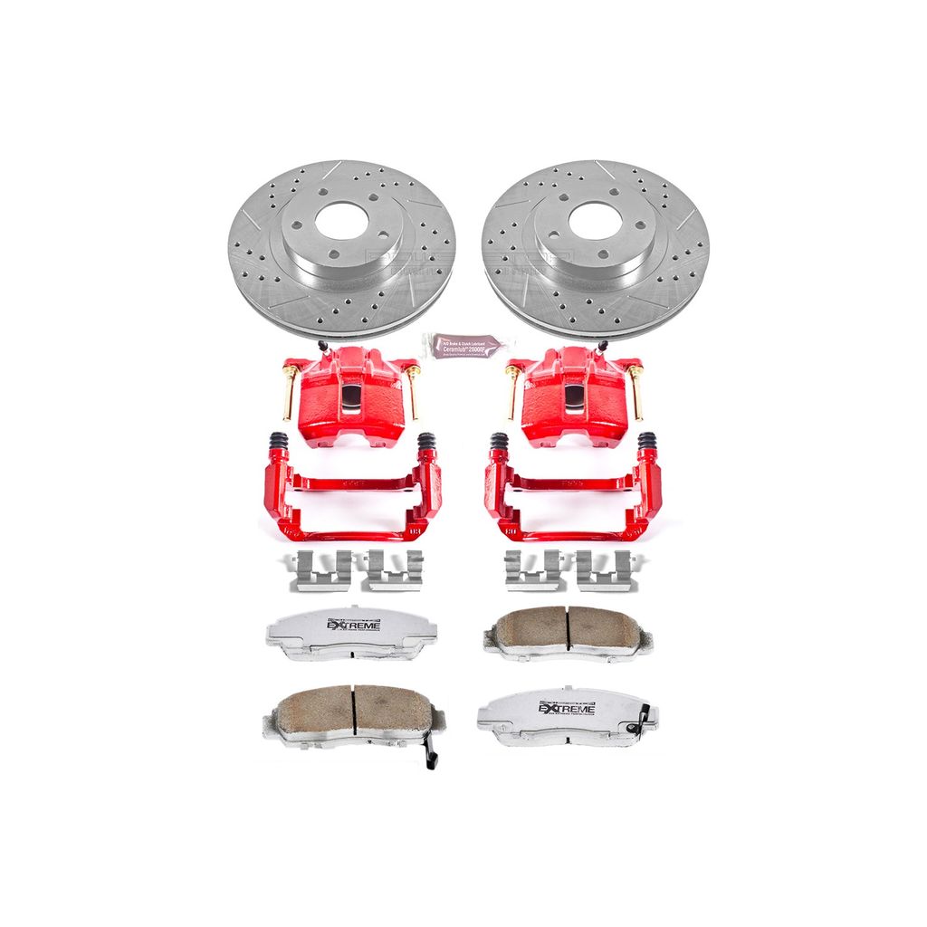 PowerStop KC2558-26 - Z26 Drilled and Slotted Brake Pad, Rotor, and Caliper Kit