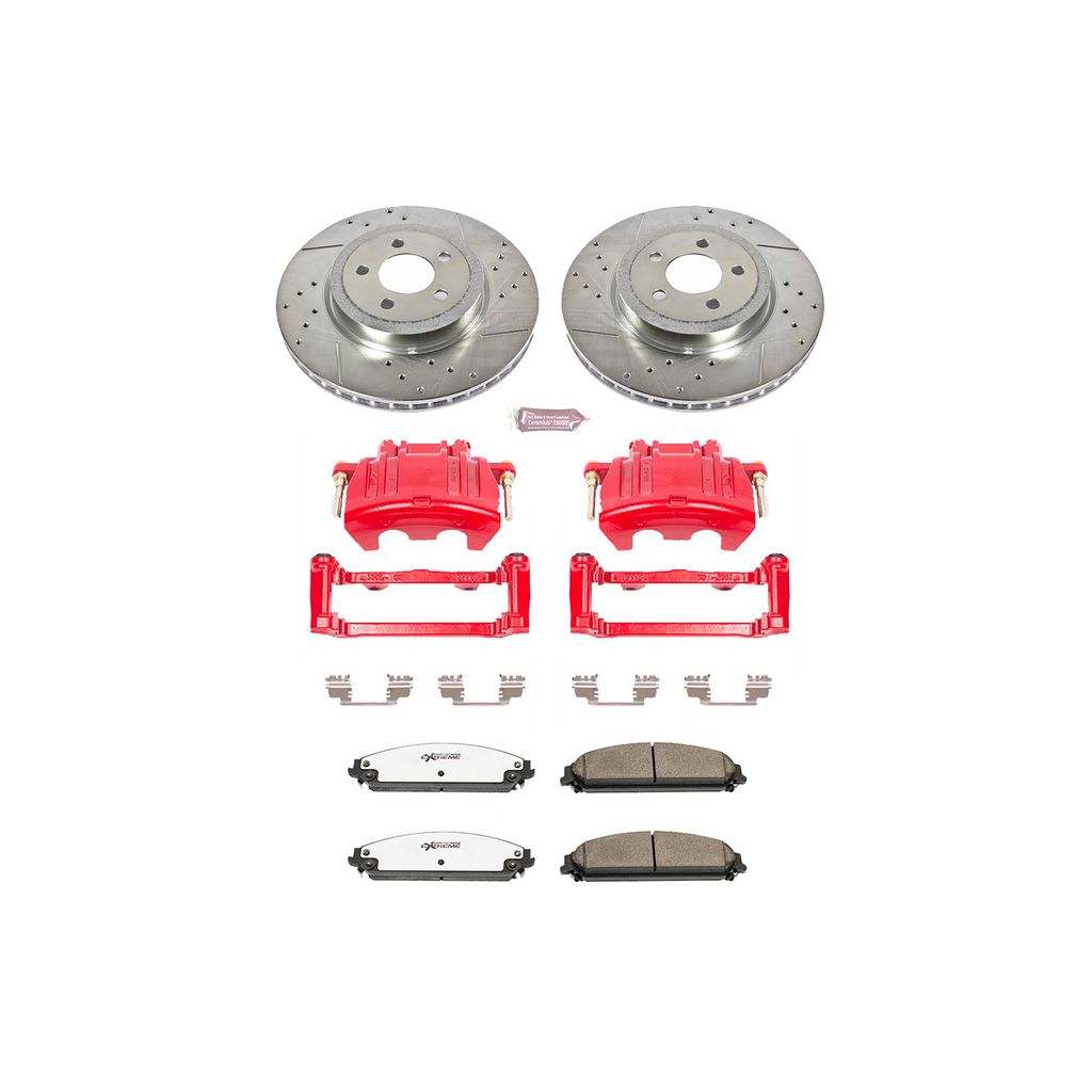 PowerStop KC2560-26 - Z26 Drilled and Slotted Brake Pad, Rotor, and Caliper Kit