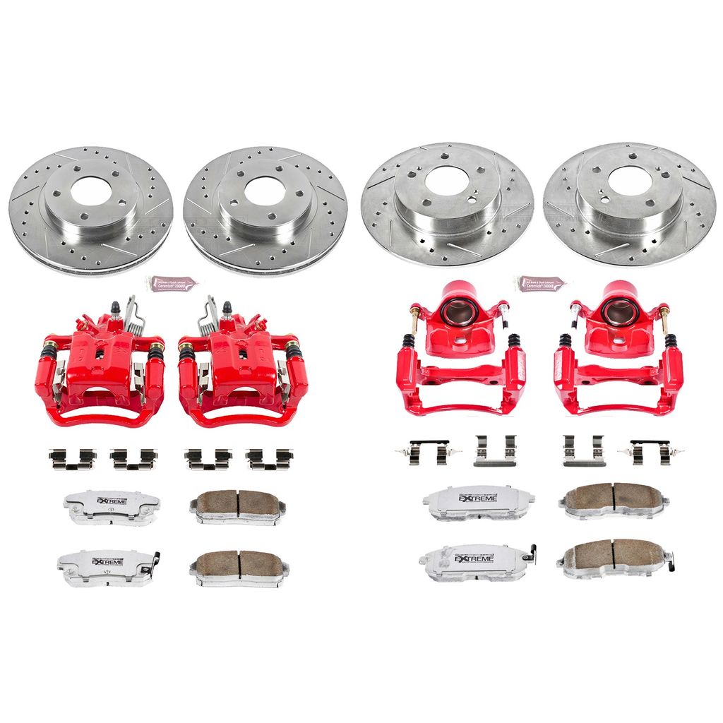 PowerStop KC2703-26 - Z26 Drilled and Slotted Brake Pad, Rotor, and Caliper Kit