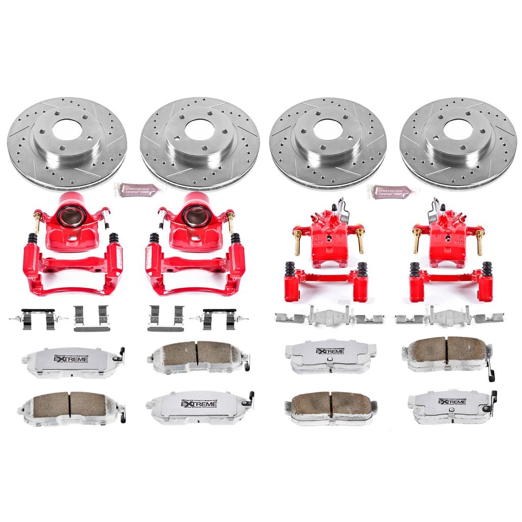 PowerStop KC2704-26 - Z26 Drilled and Slotted Brake Pad, Rotor, and Caliper Kit