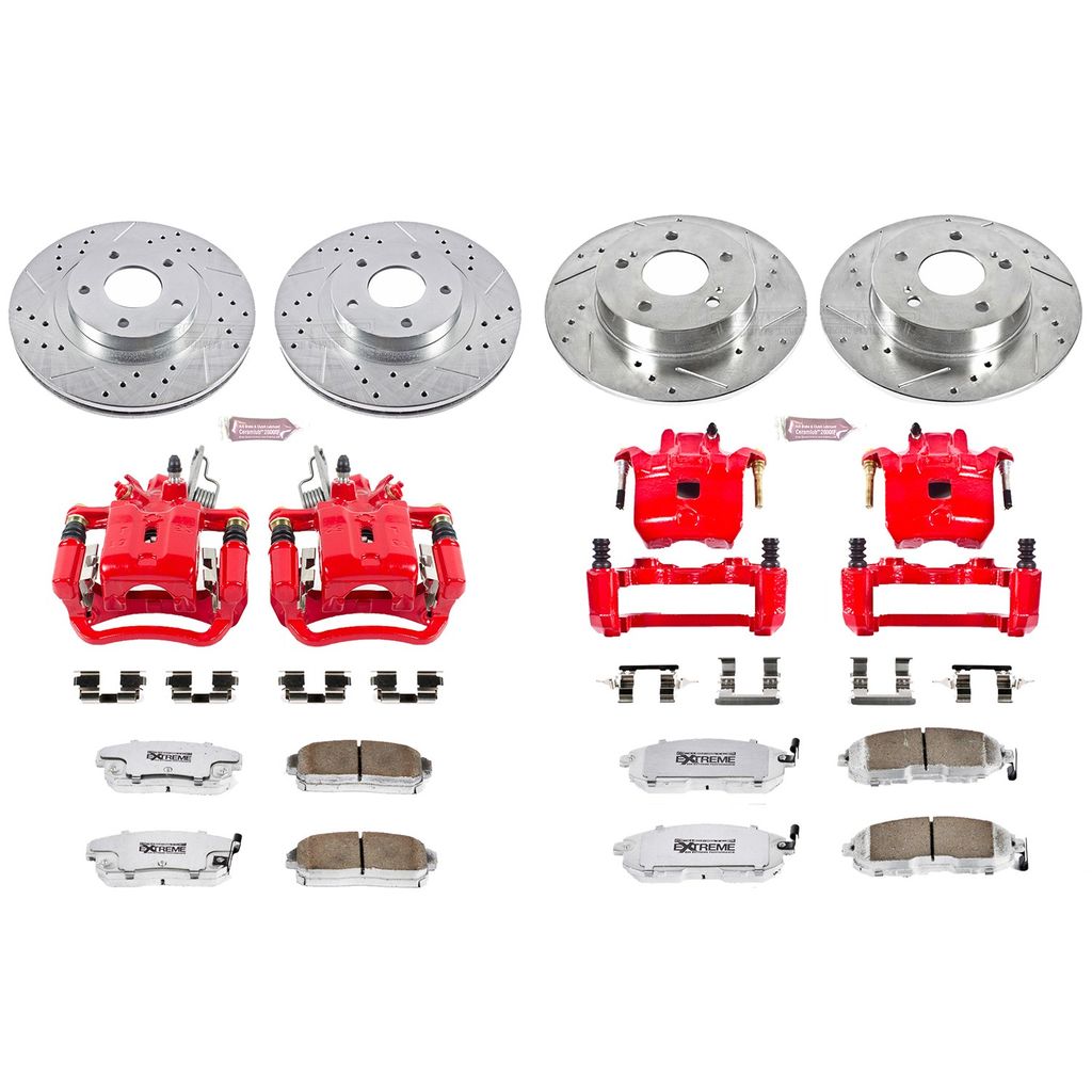 PowerStop KC2706-26 - Z26 Drilled and Slotted Brake Pad, Rotor, and Caliper Kit