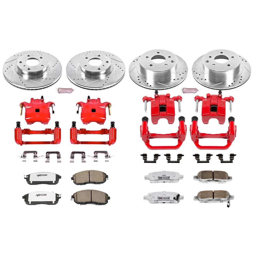 PowerStop KC2710-26 - Z26 Drilled and Slotted Brake Pad, Rotor, and Caliper Kit