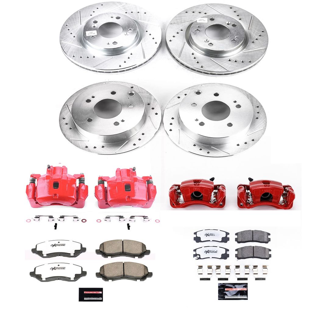 PowerStop KC2711-26 - Z26 Drilled and Slotted Brake Pad, Rotor, and Caliper Kit