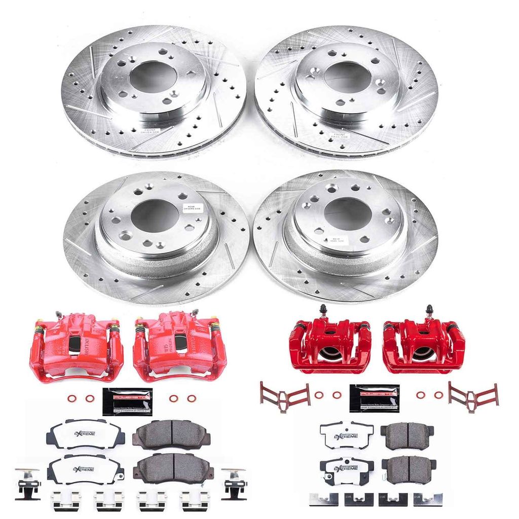 PowerStop KC2717-26 - Z26 Drilled and Slotted Brake Pad, Rotor, and Caliper Kit