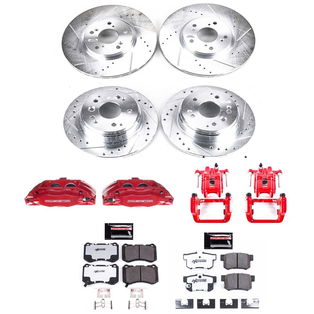 PowerStop KC2718-26 - Z26 Drilled and Slotted Brake Pad, Rotor, and Caliper Kit