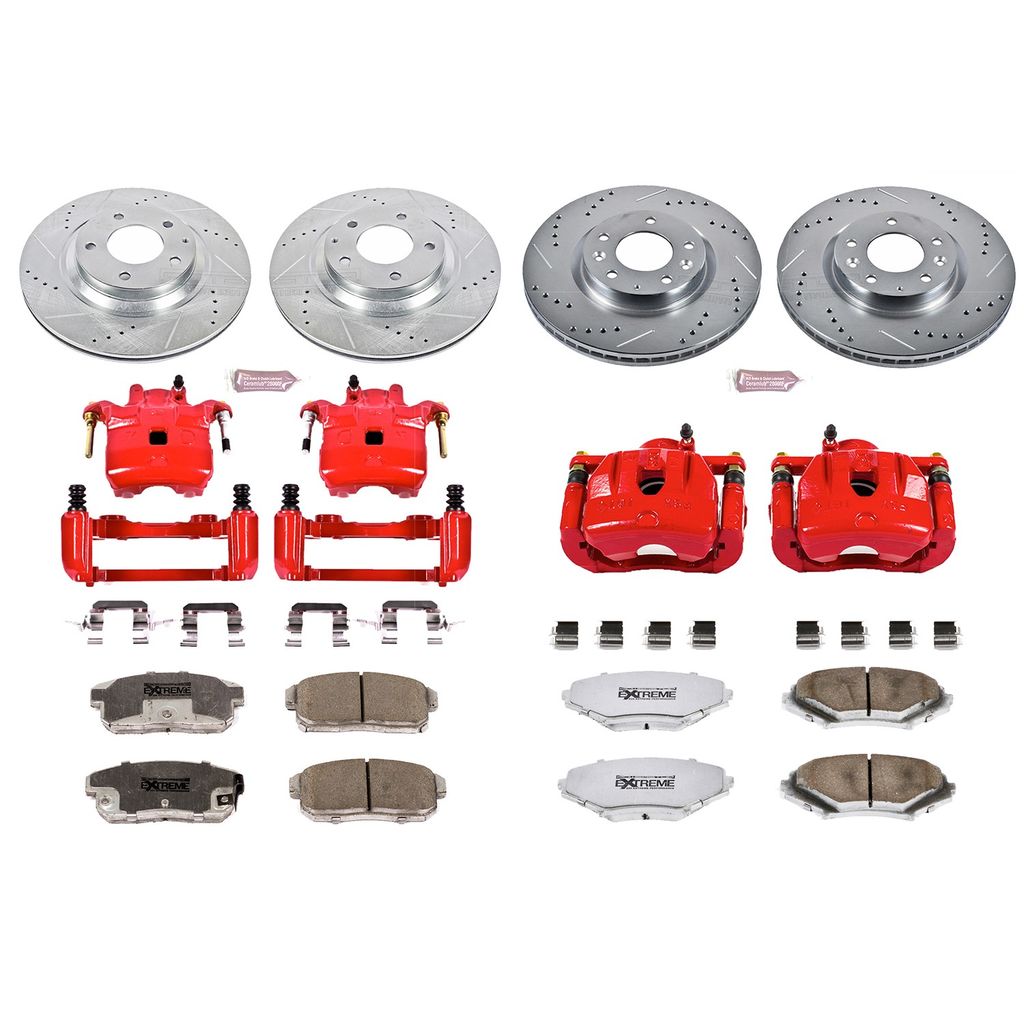PowerStop KC2725-26 - Z26 Drilled and Slotted Brake Pad, Rotor, and Caliper Kit