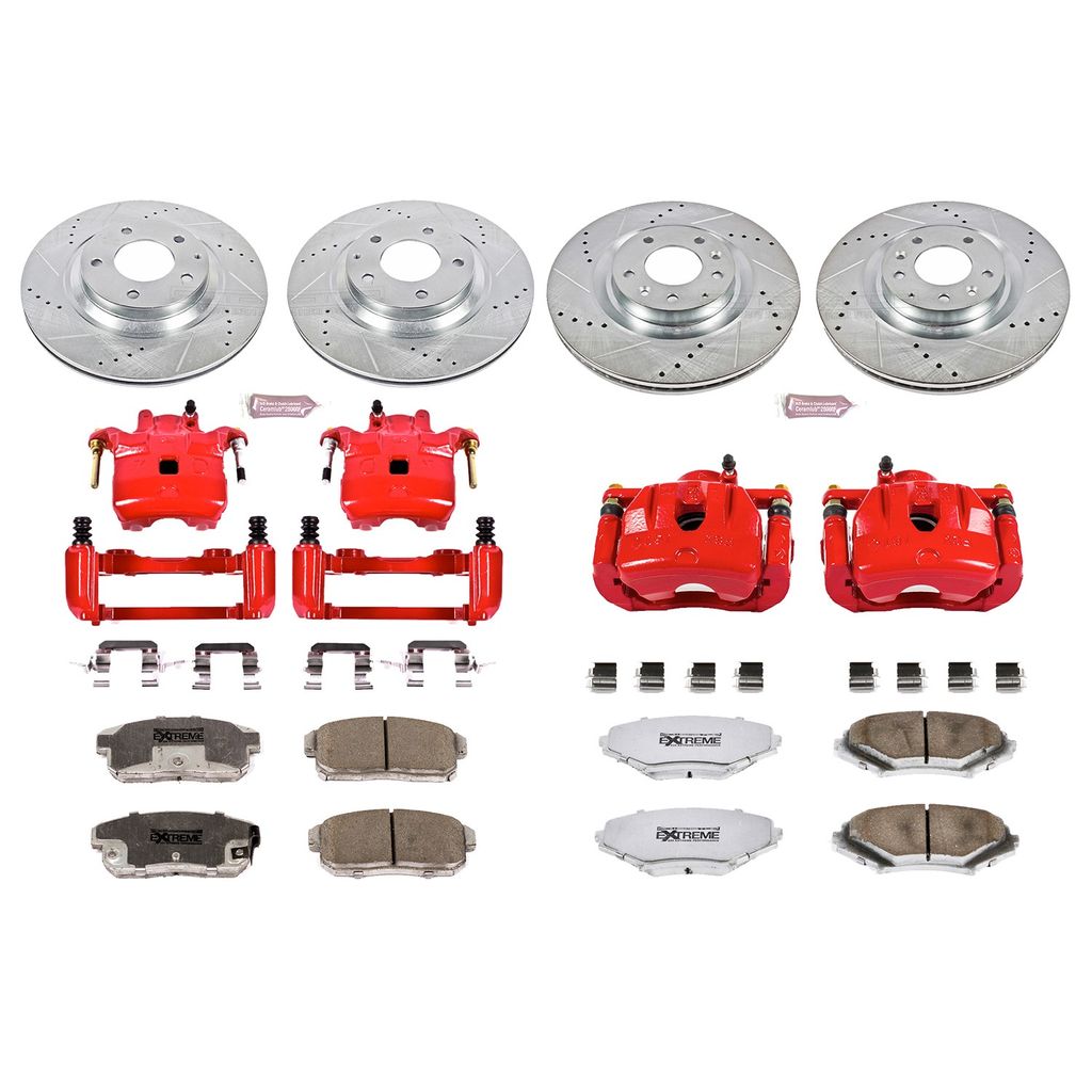 PowerStop KC2727-26 - Z26 Drilled and Slotted Brake Pad, Rotor, and Caliper Kit